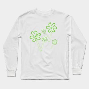 Green flowers with noise effect Long Sleeve T-Shirt